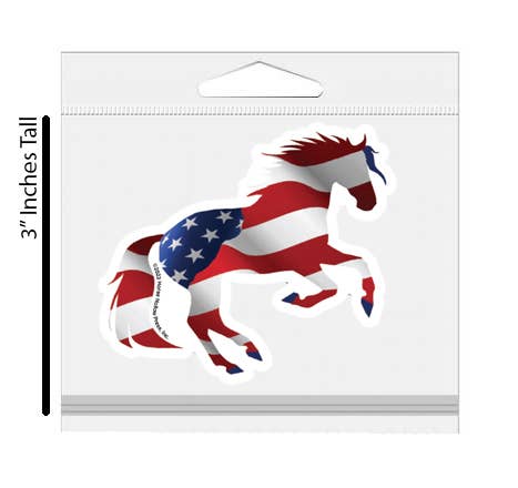 Horse Sticker Waterproof 3" | USA 250th | Cello Sleeved