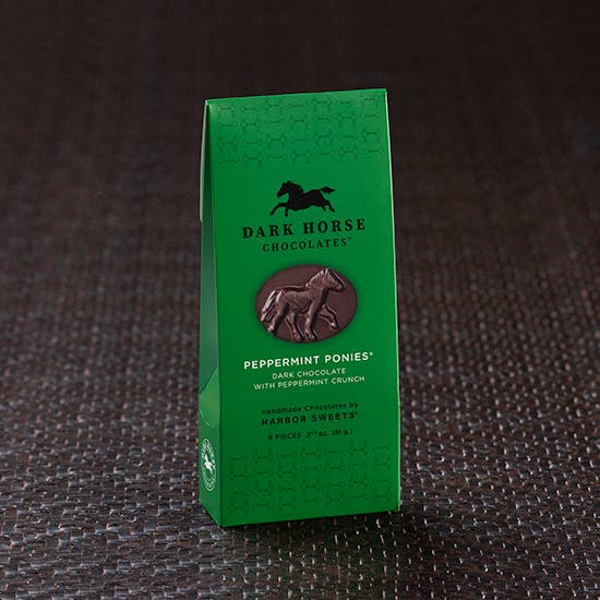 Dark Chocolate Peppermint Ponies 8 pc Gable Box
