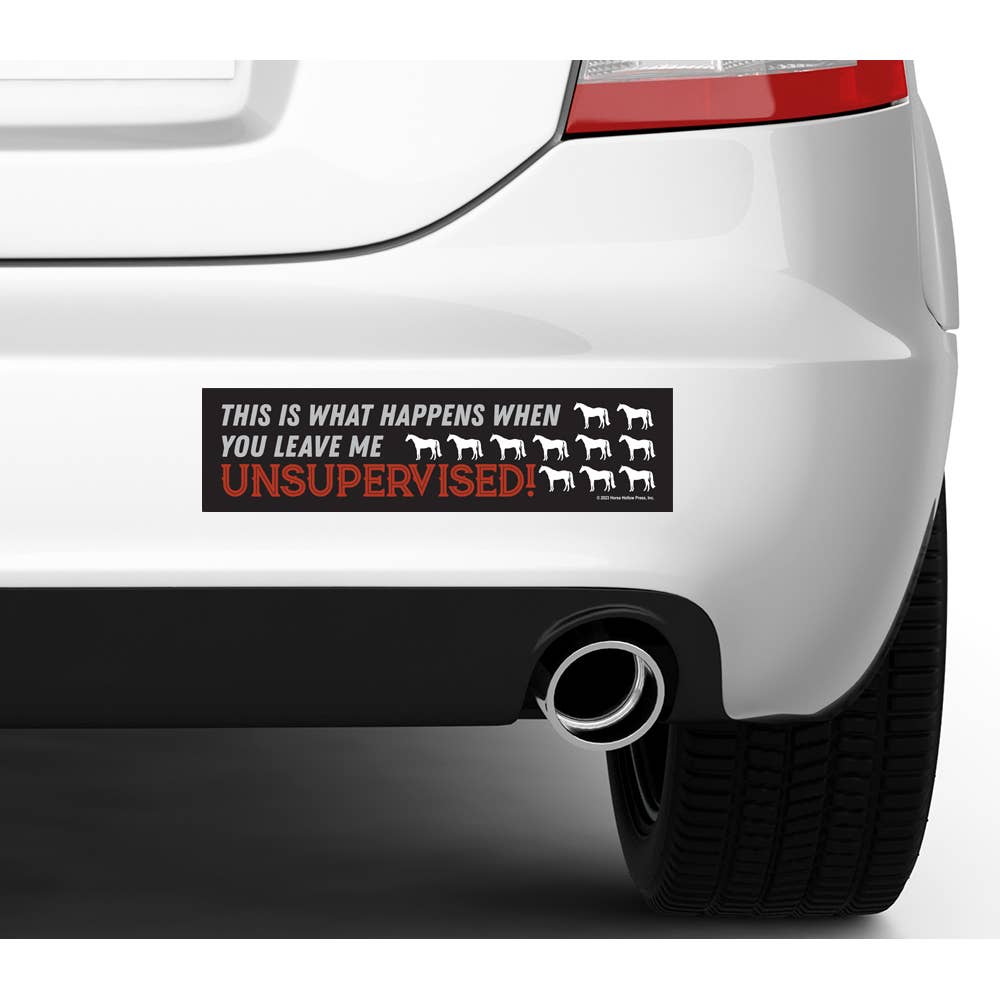 Horse Bumper Sticker | Close Out | Leave Me Unsupervised...