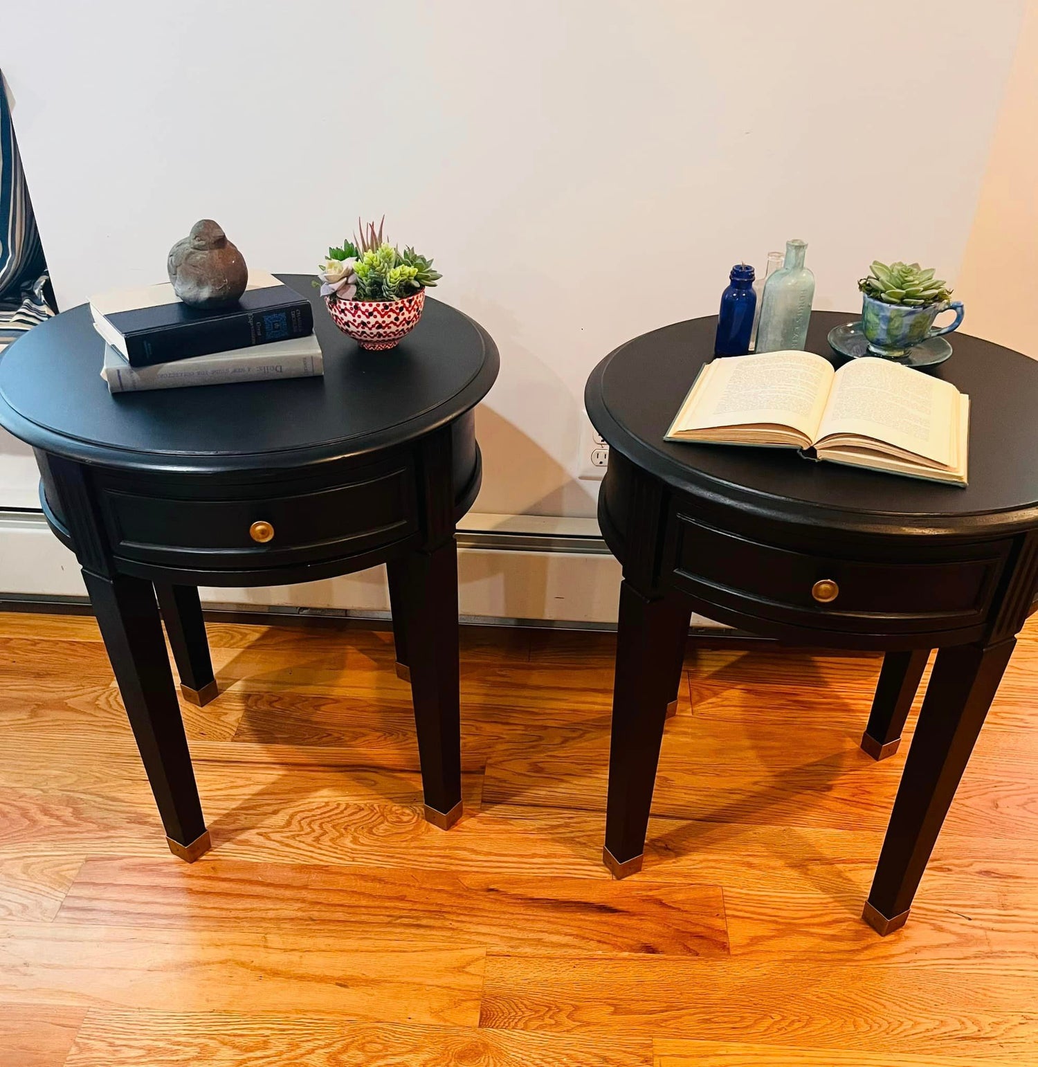 Beautiful Butterfly round end tables by The Furniture Fairy