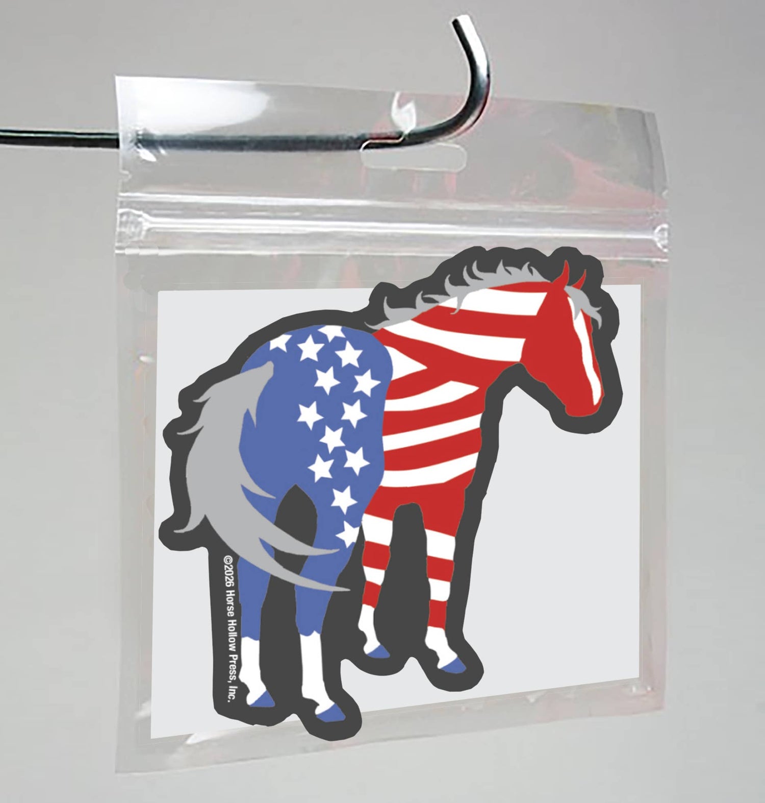 Horse 3" Sticker Waterproof | USA 250 Black | Cello Sleeved
