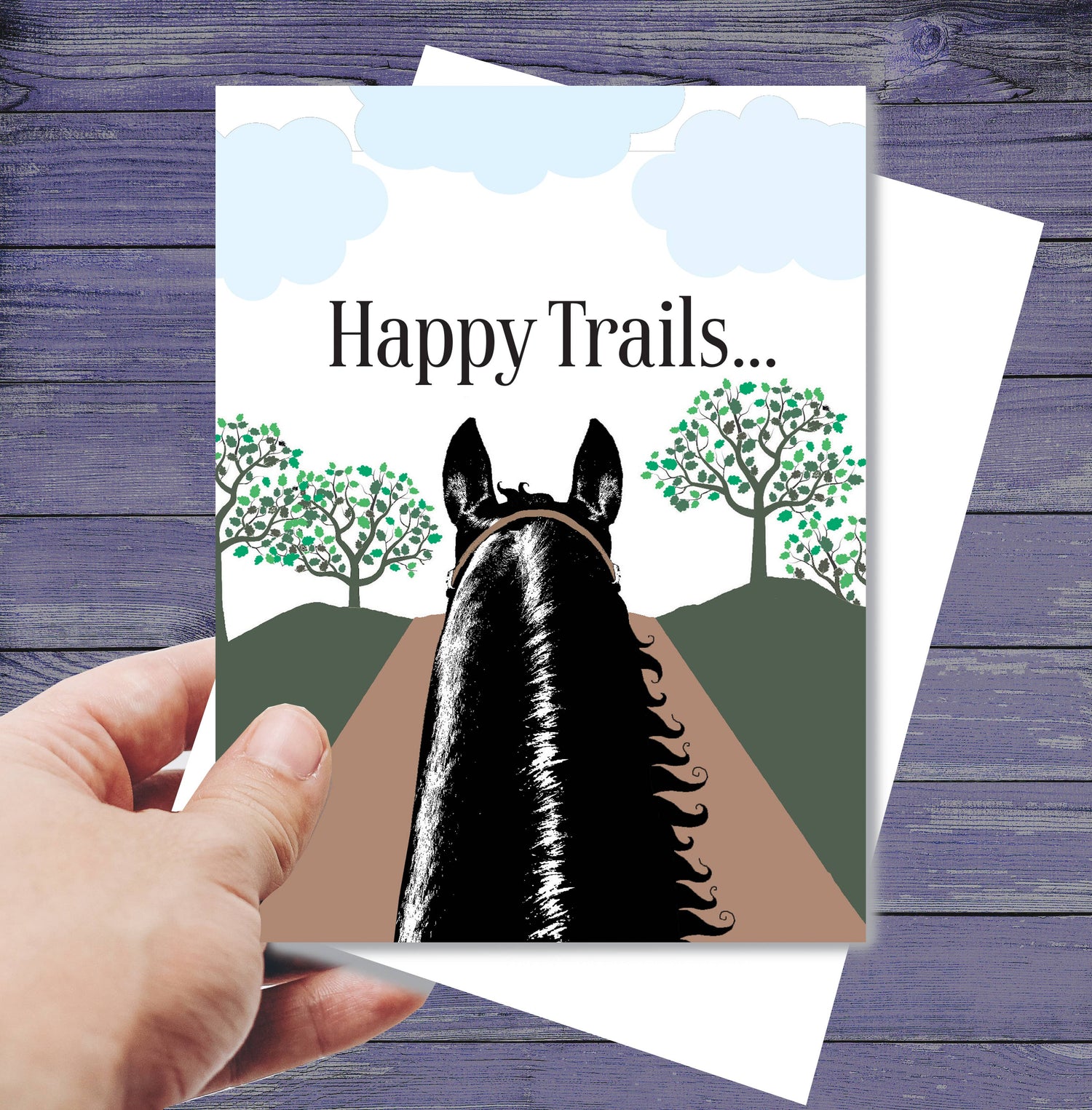 Horse Birthday Card | Happy Trails | Affordable | Sleeved