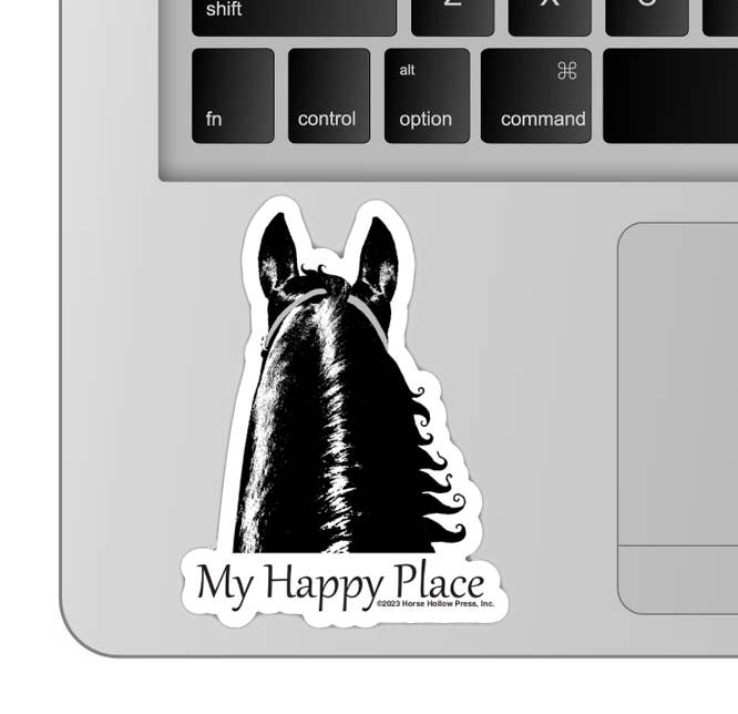 Horse Sticker Waterproof 3" | Happy Place | Cello Sleeved