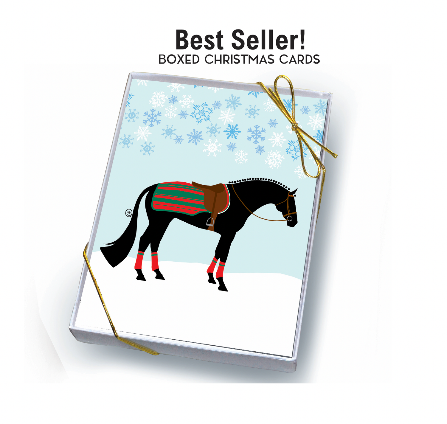 Horse Boxed Christmas Cards / Hunter Horse / 8 Holiday