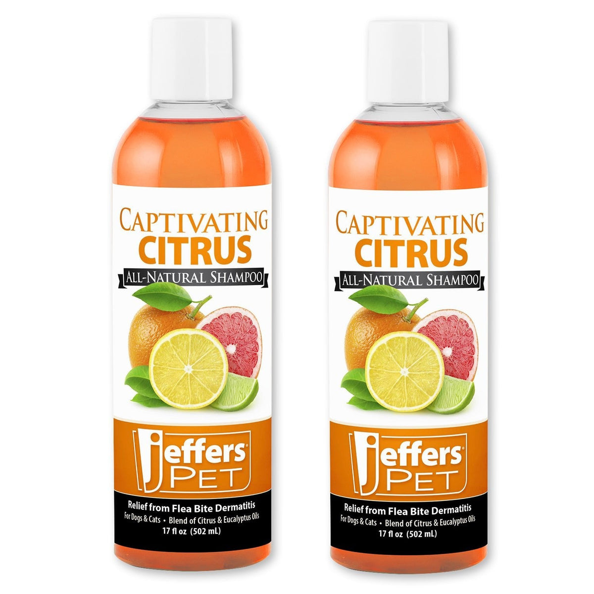 Jeffers Pet Captivating Citrus All-Natural Flea Bite Relief Shampoo fo ...