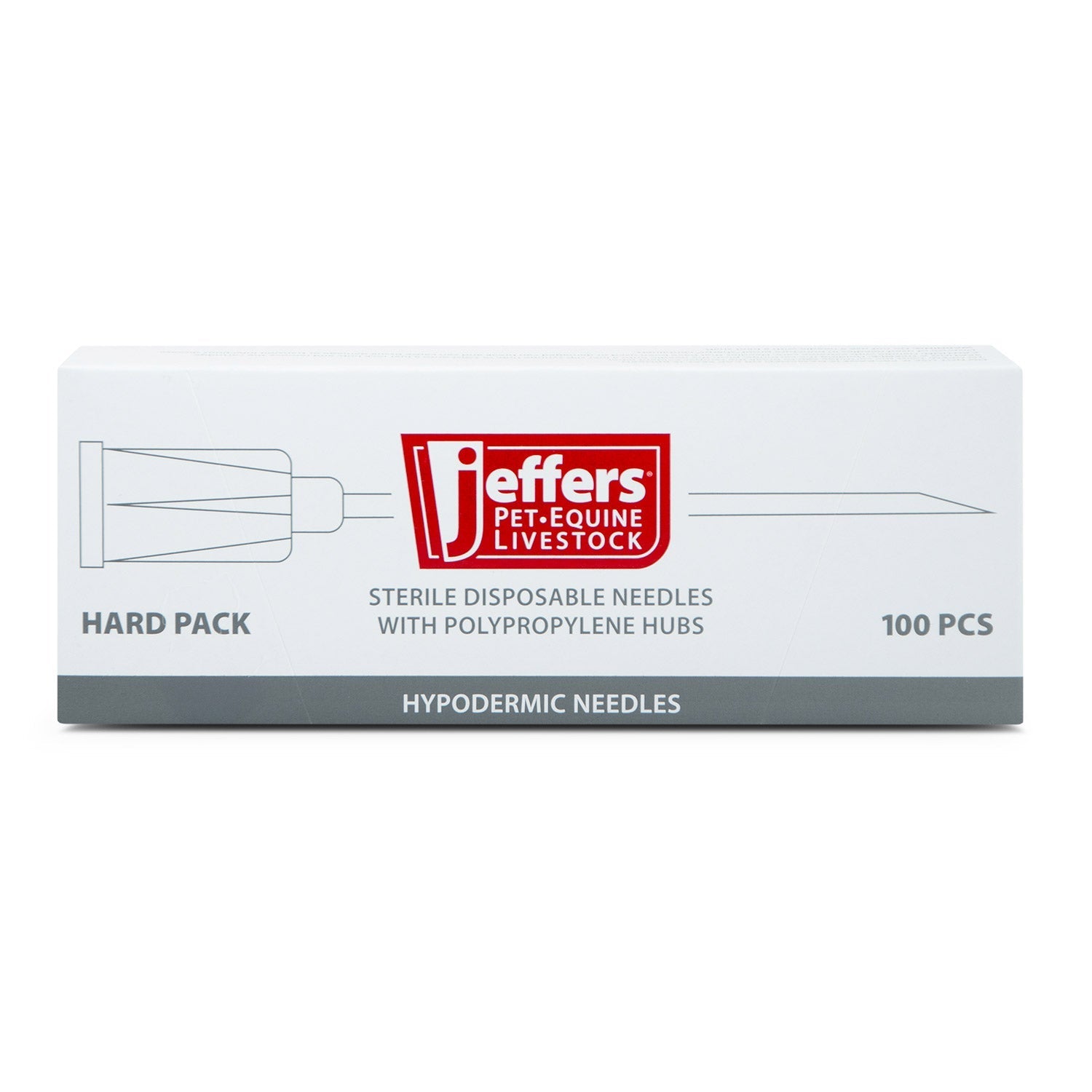 Jeffers Poly Hub Hypodermic Needles for Veterinary Use, Box of 100 ...