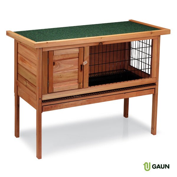 Malta Wooden Rabbit Hutch with Raised Design, Waterproof Folding Roof ...