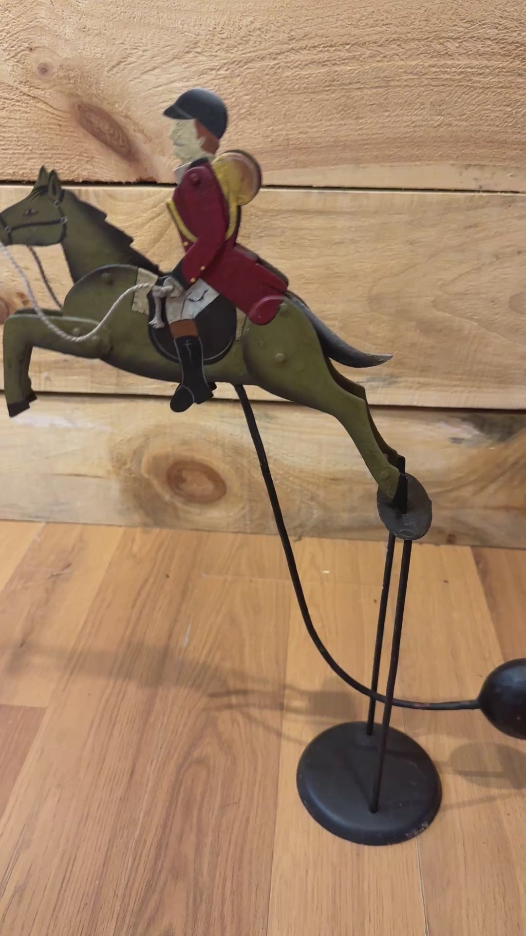 Antique Hunt and rider toy swings back and forth