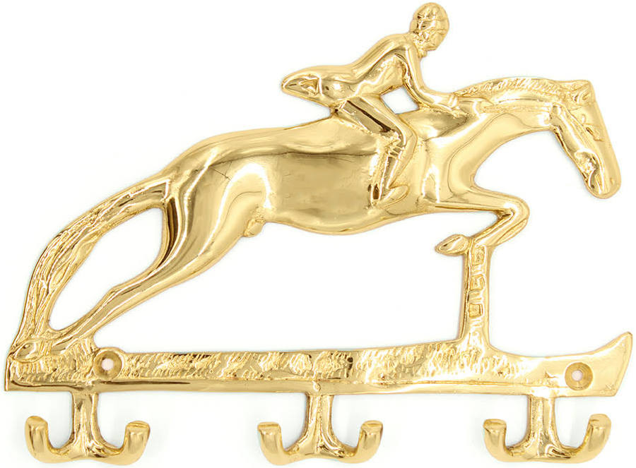 Jumping horse tack hooks brass