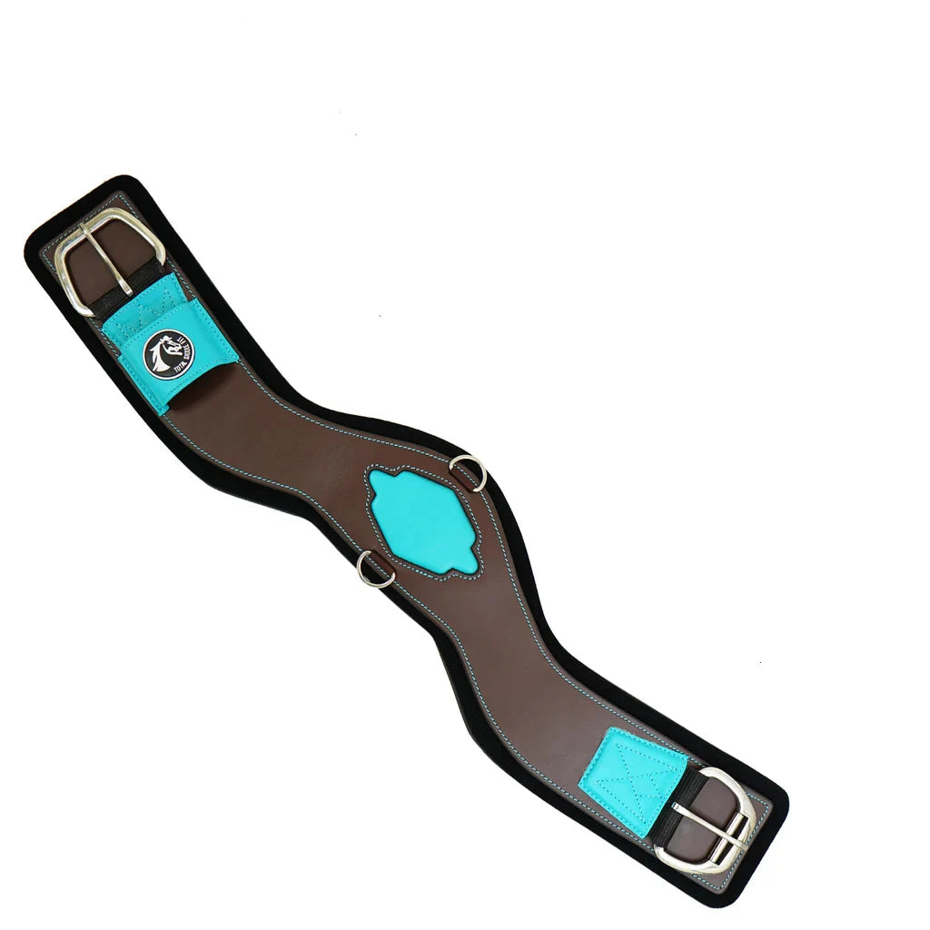 30" Shoulder Relief Cinch - Brown & Teal w / Neoprene liner Limited Edition