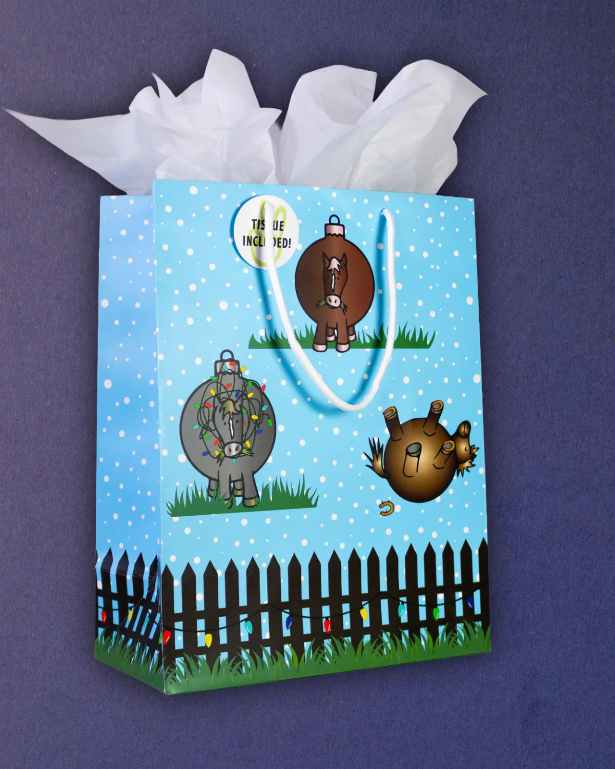 The Pasture Ornaments Saddle pad gift bag by Dreamers and Schemers